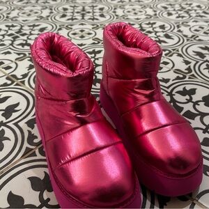 Pink Puffy Boots